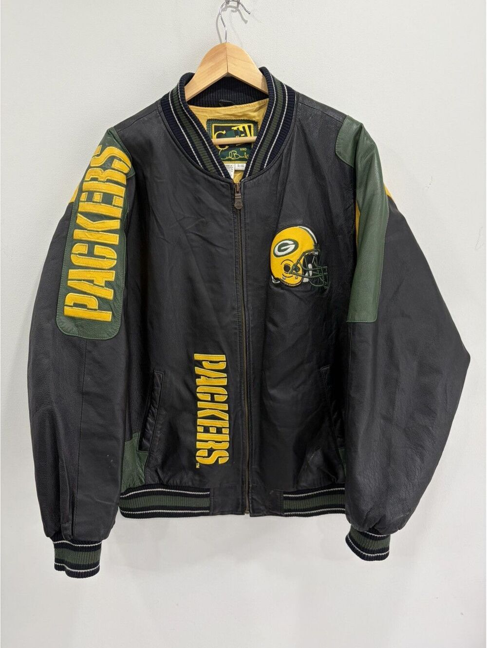 Vintage Green Bay Packers Leather Jacket